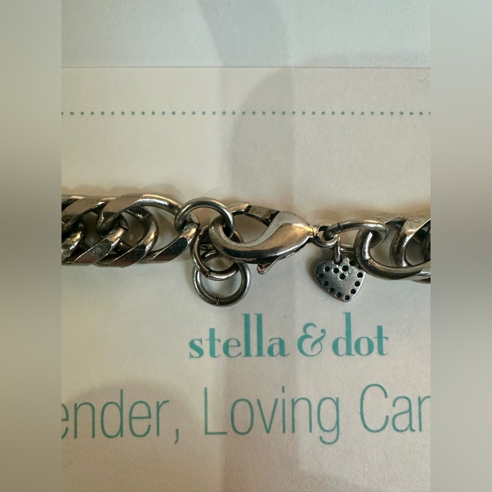 Stella & Dot isadora pearl bib necklace gray & pave - Picture 6 of 13